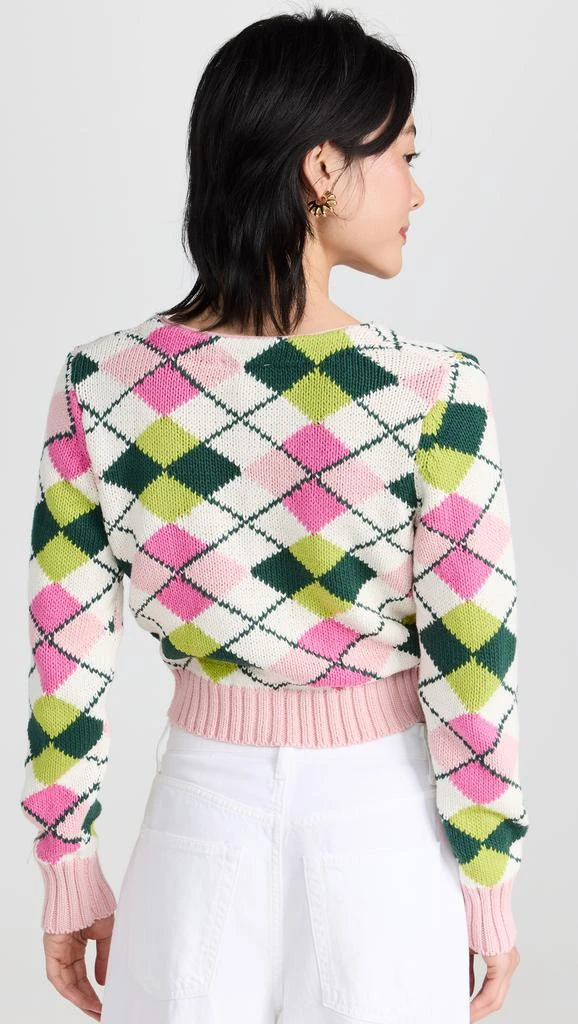 商品Ganni|GANNI Graphic Cotton V-neck Cardigan,价格¥1327,第3张图片详细描述