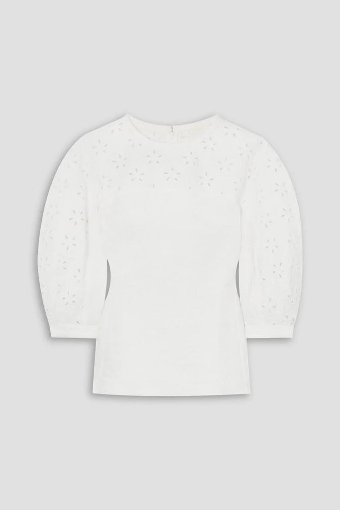 CHLOÉ | Broderie anglaise linen blouse
