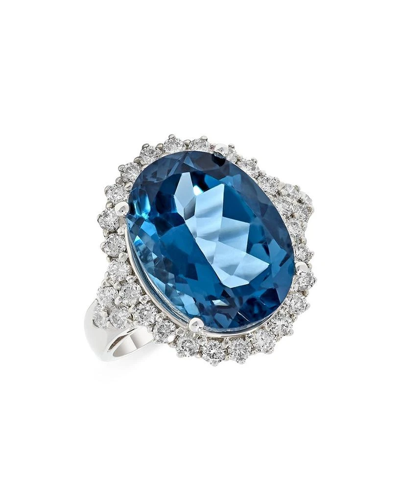 商品Bloomingdale's|Blue Topaz & Diamond Statement Ring in 14K White Gold,价格¥23171,第1张图片