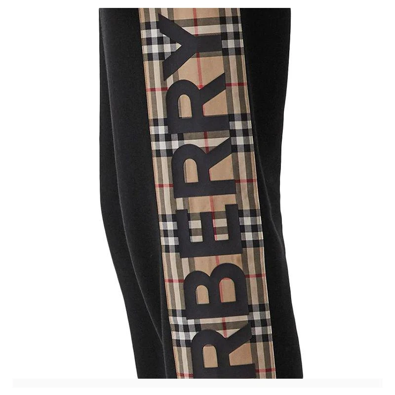 商品Burberry|香港直发Burberry 巴宝莉 女士黑色拼格纹运动裤 8024541,价格¥5827,第13张图片详细描述