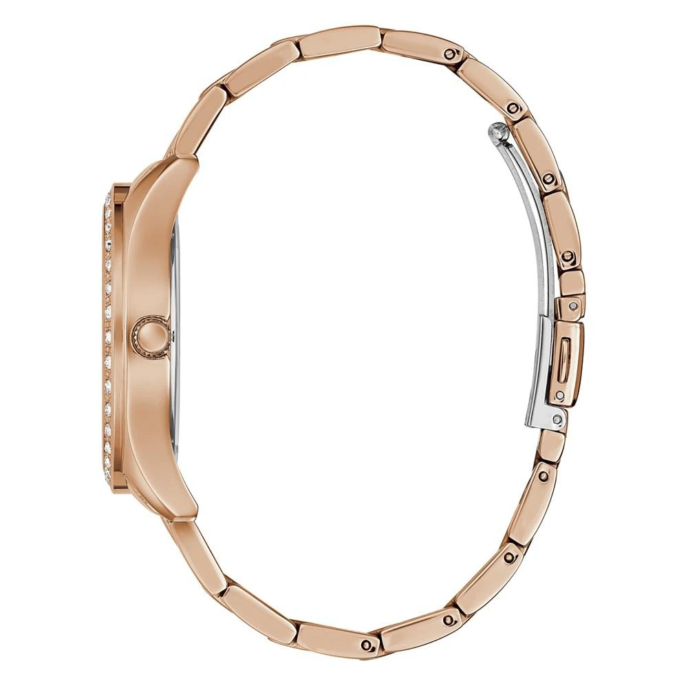 商品GUESS|Women's Rose Gold-Tone Glitz Stainless Steel Bracelet Watch, 39mm,价格¥661,第3张图片详细描述