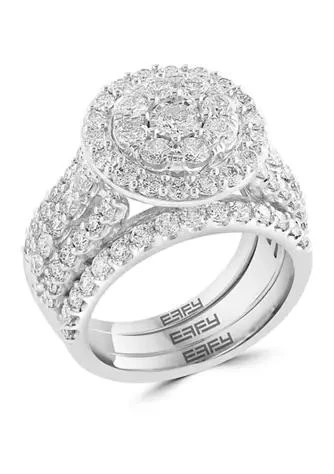 商品Effy|2.93 Ct. T.w. Diamond Cluster Ring In 14K White Gold,价格¥29674,第1张图片