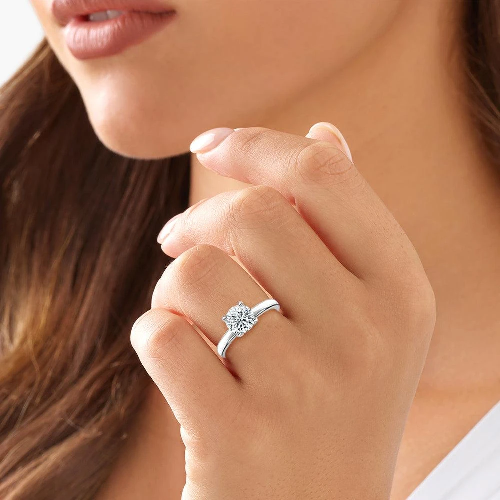 商品Diamond2Deal|3.5 Ct Round Lab Grown Diamond Solitaire Engagement Ring 14k White Gold,价格¥22693,第2张图片详细描述