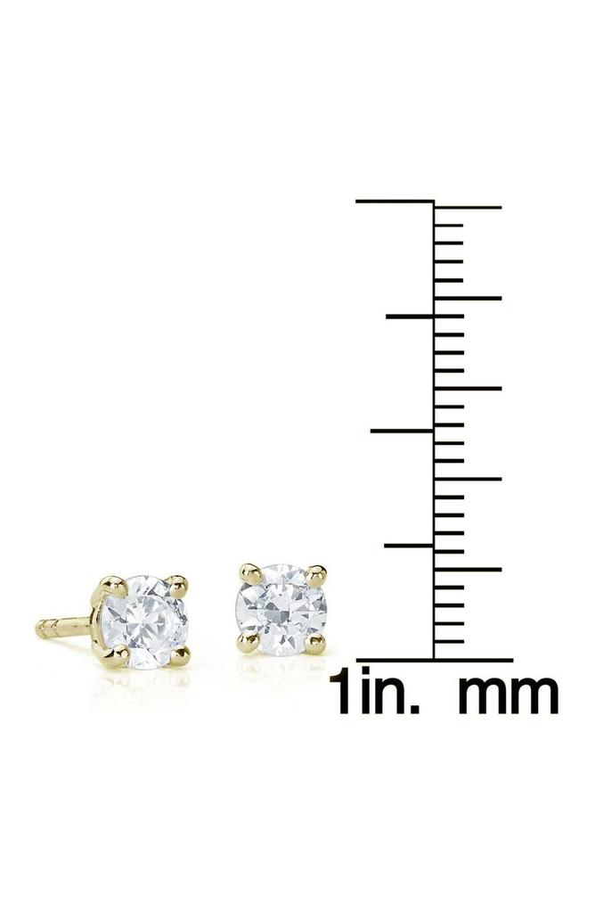 14K Yellow Gold Diamond Stud Earrings - 0.50ctw商品第2张图片规格展示