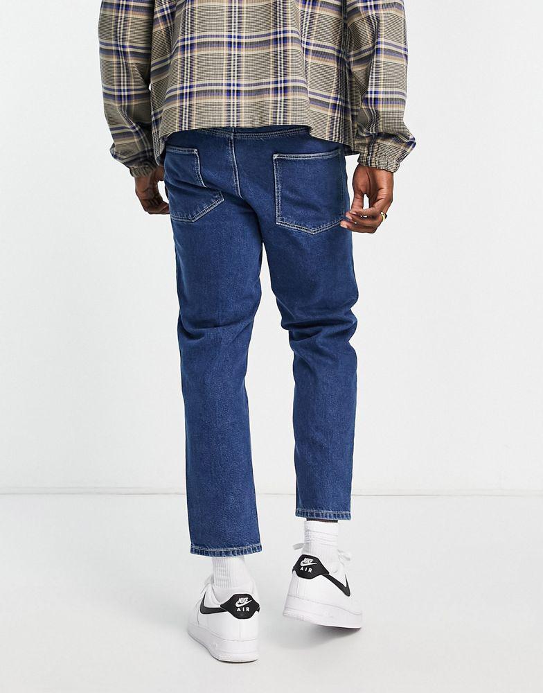 商品ASOS|ASOS DESIGN classic rigid jeans in mid stone wash blue,价格¥89,第4张图片详细描述
