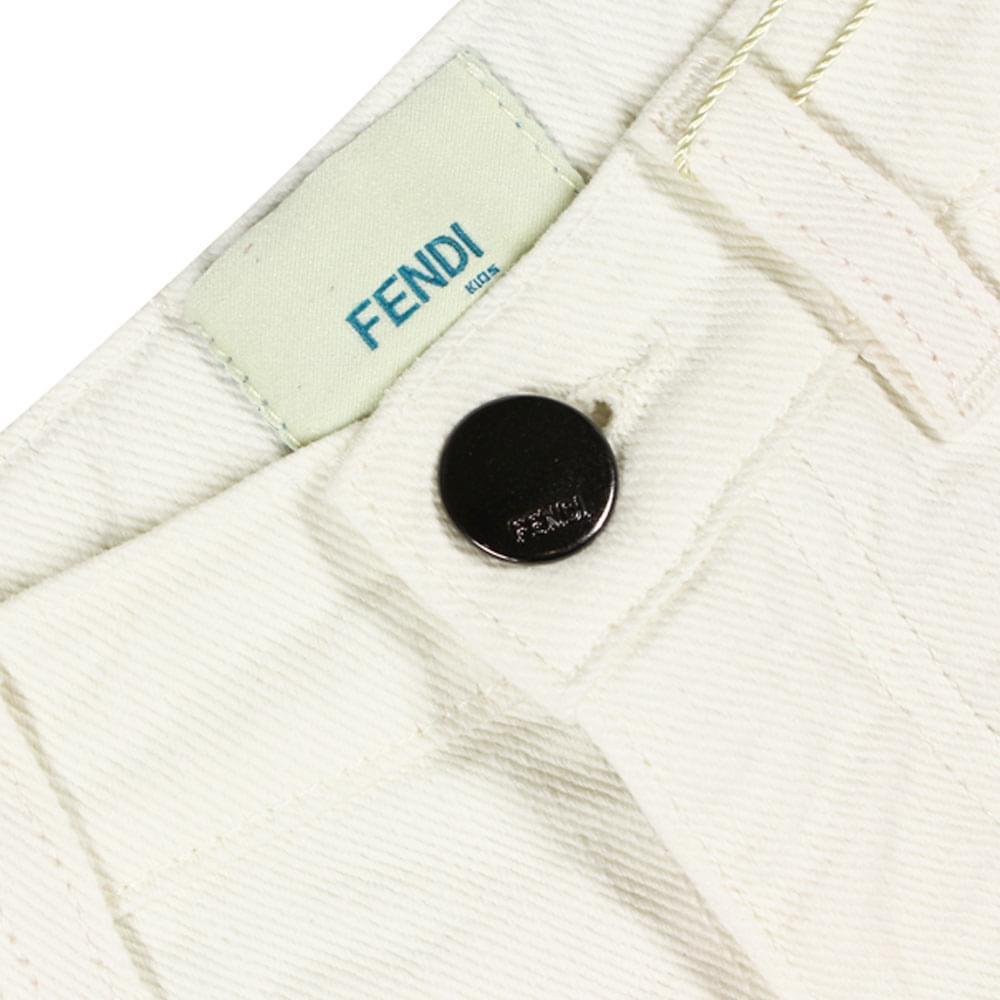 商品Fendi|White Denim Logo Tape Shorts,价格¥1047,第6张图片详细描述