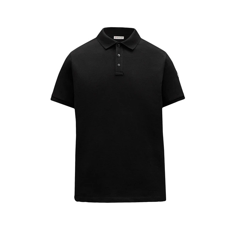 商品Moncler|【预售3-7天】Moncler/蒙克莱 男士黑色纯棉徽标贴片短袖polo衫H20918A7051084556999,价格¥1992,第1张图片
