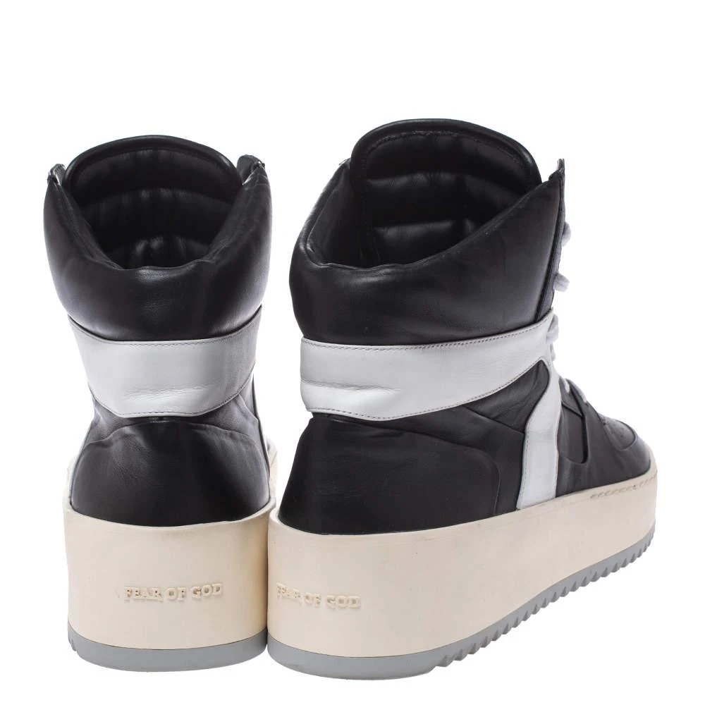 商品[二手商品] Fear of god|Fear Of God Black/White Leather Basketball High Top Sneakers Size 40,价格¥3202,第5张图片详细描述