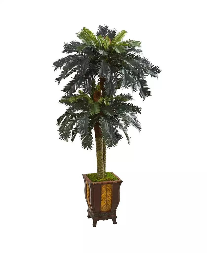 商品NEARLY NATURAL|6' Double Sago Palm Artificial Tree in Designer Planter,价格¥3538,第1张图片