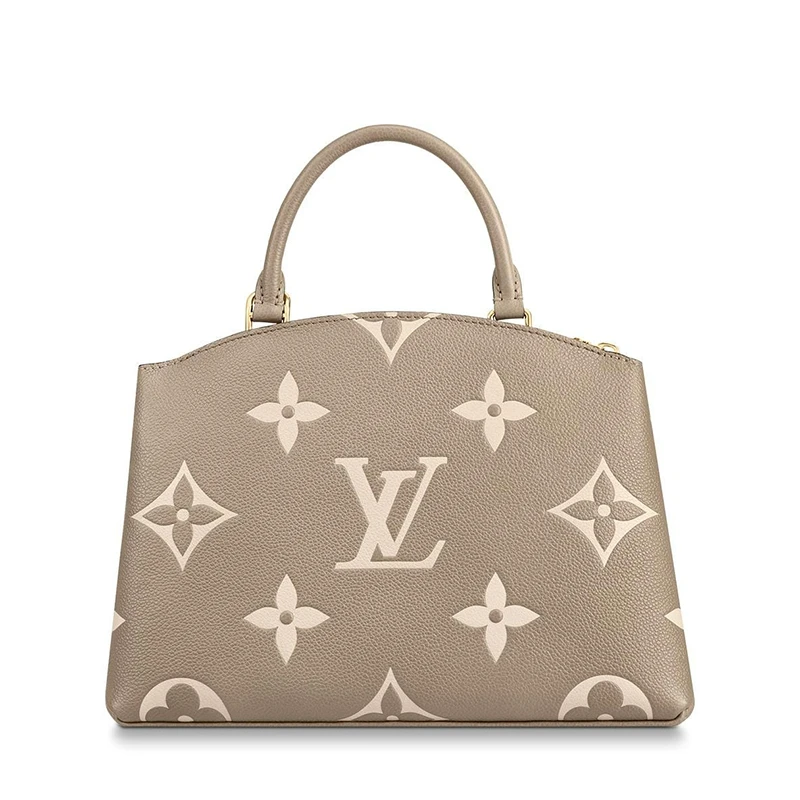 预售十天 Louis Vuitton/路易威登 22春夏新款PETIT PALAIS系列 女士鸽子灰/奶油白老花压纹粒面牛皮革金扣金锁单肩斜挎手提包M58914 商品