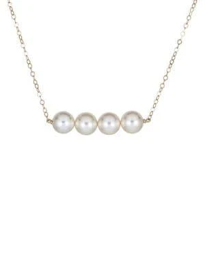 商品BELPEARL|14K Yellow Gold & 8MM Cultured Akoya Pearl Necklace,价格¥1476,第1张图片