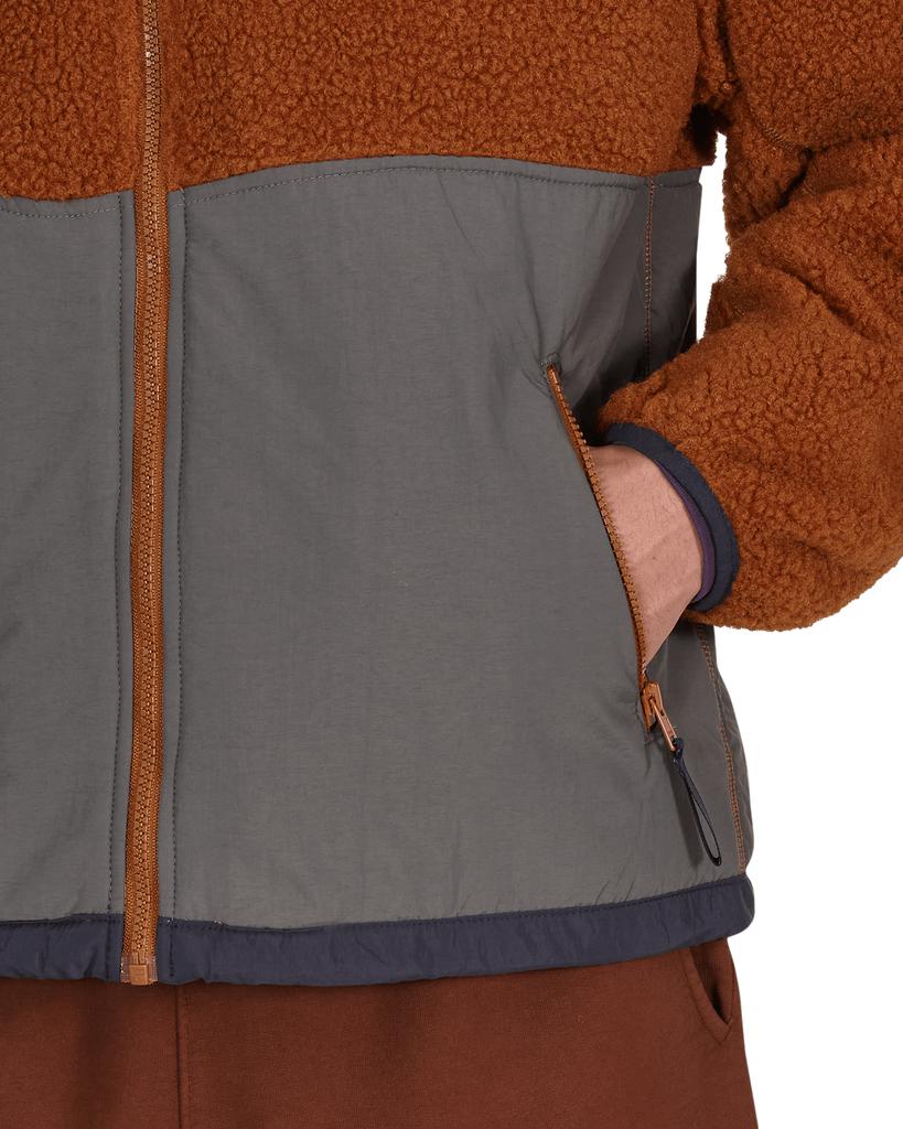 Paneled Sherpa Full Zip Jacket Brown商品第6张图片规格展示