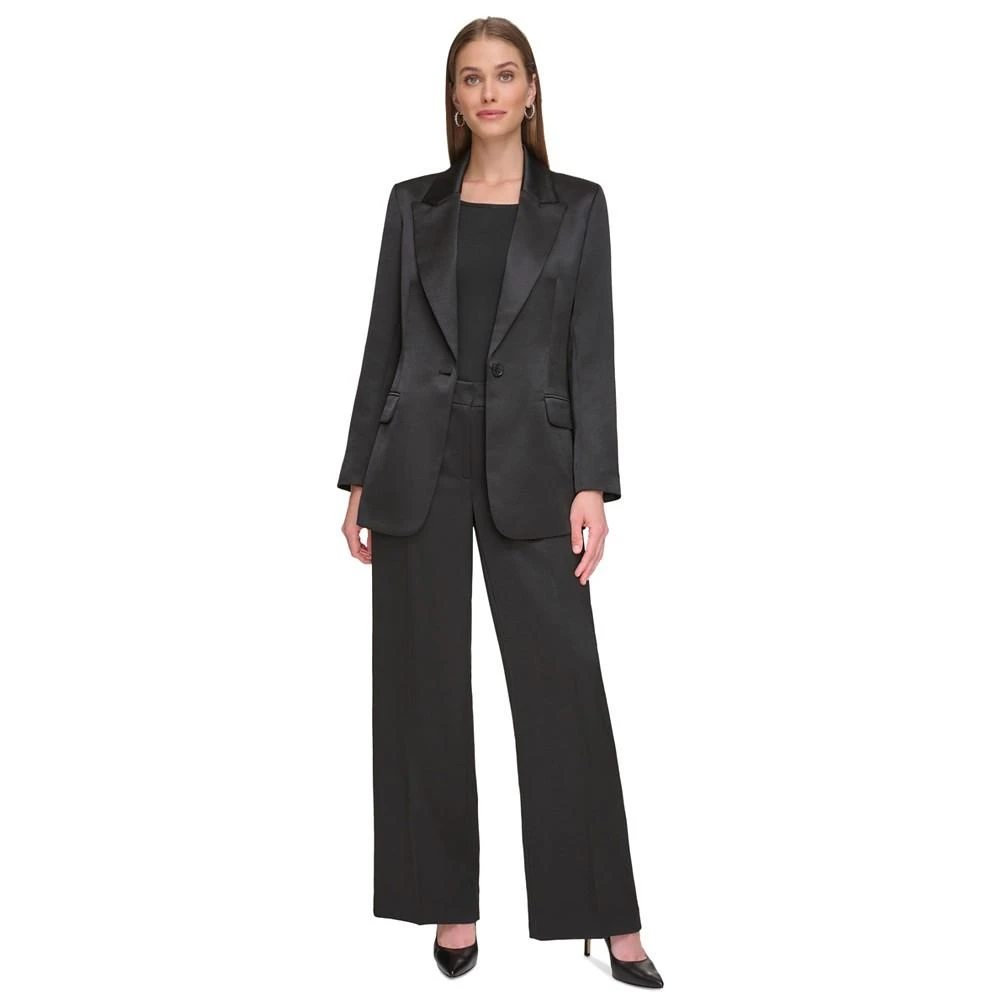 商品DKNY|Women's Satin Peak Collar One Button Blazer,价格¥238,第5张图片详细描述