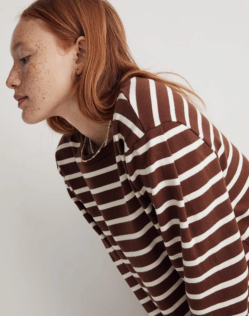 商品Madewell|Pleated Long-Sleeve Tee in Stripe,价格¥401,第4张图片详细描述