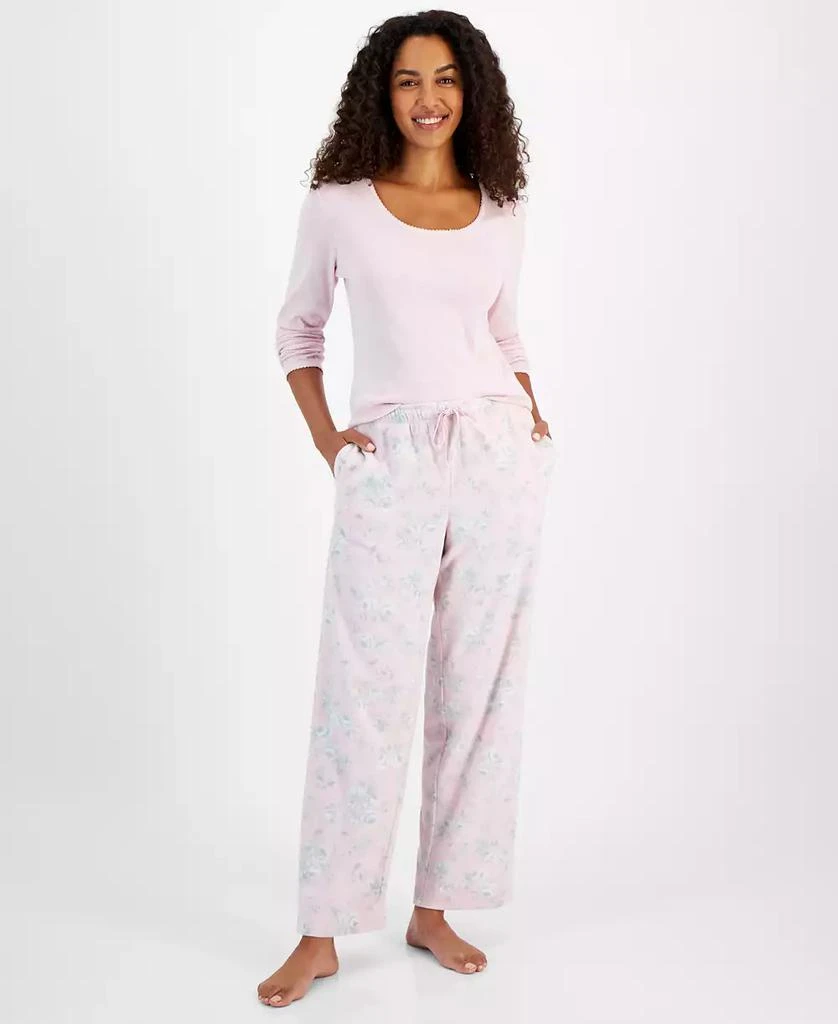 商品Charter Club|Women's Printed Fleece Pajama Pants, Created for Macy's,价格¥76,第1张图片