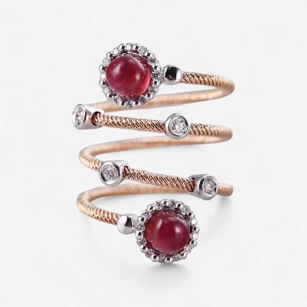 商品Tavanti|Tavanti 18K Rose & White Gold Diamond & Pink Tourmaline Ring Sz. 7.5 JF-20-0062F-114,价格¥42369,第1张图片
