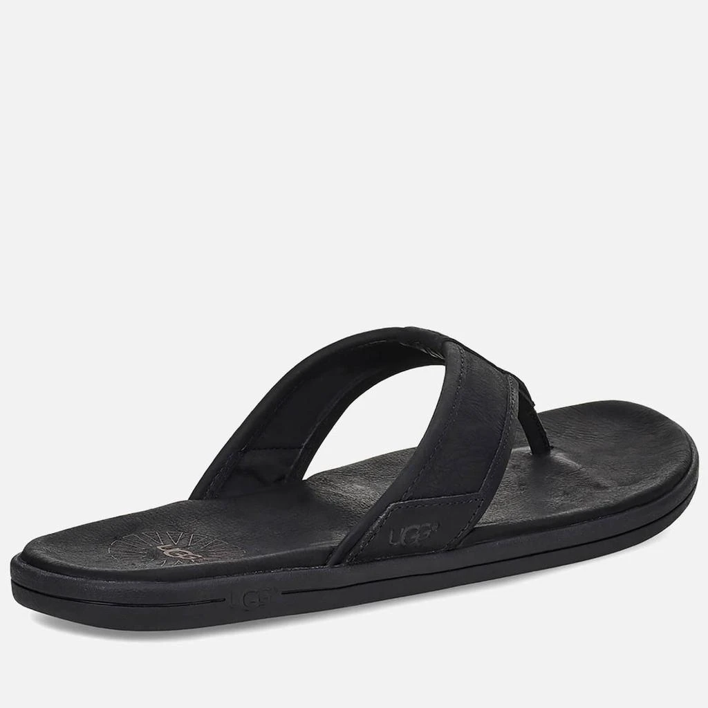 商品UGG|UGG Men's Seaside Leather Flip Flops - Black,价格¥406,第4张图片详细描述