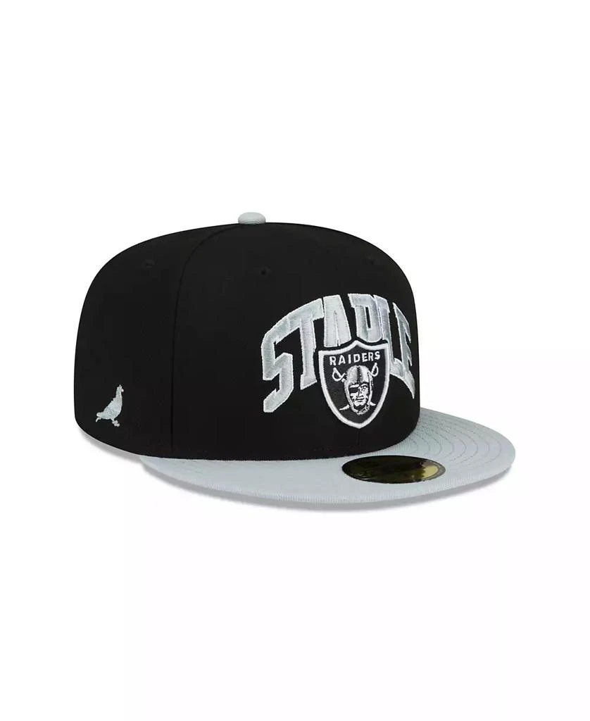 商品New Era|Men's X Staple Black, Gray Las Vegas Raiders Pigeon 59Fifty Fitted Hat,价格¥380,第2张图片详细描述