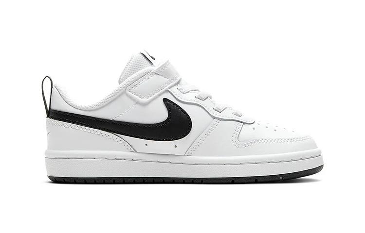 商品[国内直发] NIKE|Court Borough Low 2 皮革 舒适百搭 防滑减震耐磨 低帮 儿童板鞋 白黑 中小童,价格¥352,第3张图片详细描述