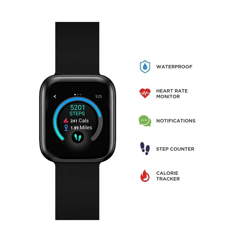 商品iTouch|Unisex Air 3 Black Silicone Strap Smartwatch with 3 in 1 Wireless Charging Station Set,价格¥447,第3张图片详细描述