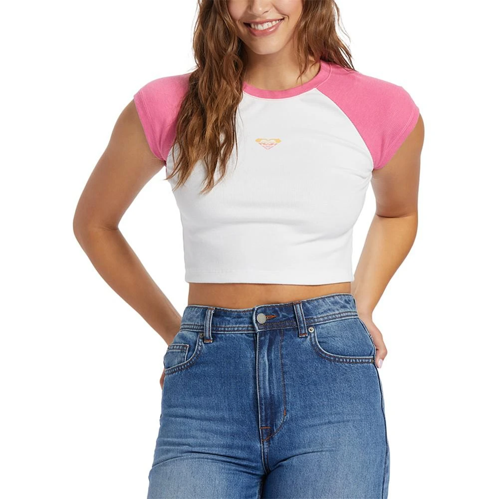 商品Roxy|Juniors' Retro-Inspired Cotton Ribbed Crop Top,价格¥202,第1张图片