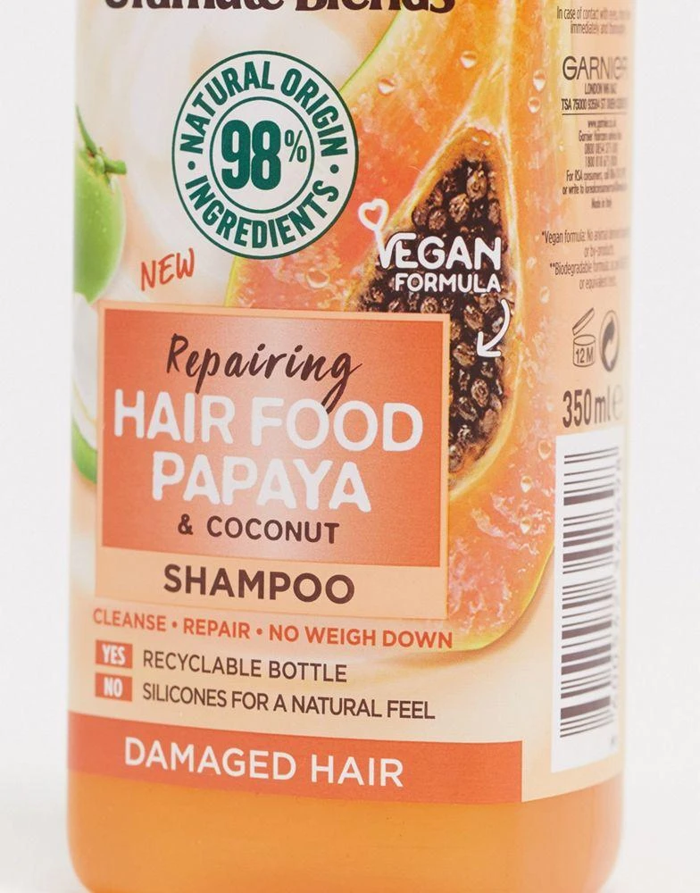 商品Garnier|Garnier Ultimate Blends Repairing Hair Food Papaya Shampoo For Damaged Hair 350ml,价格¥61,第4张图片详细描述