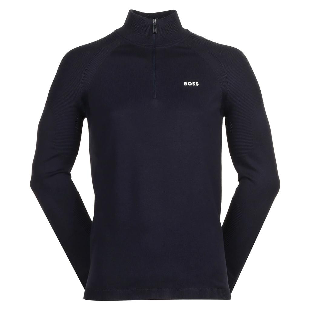 Felpa da uomo Ever-X Tech Flex con cerniera a un quarto, nera image 2