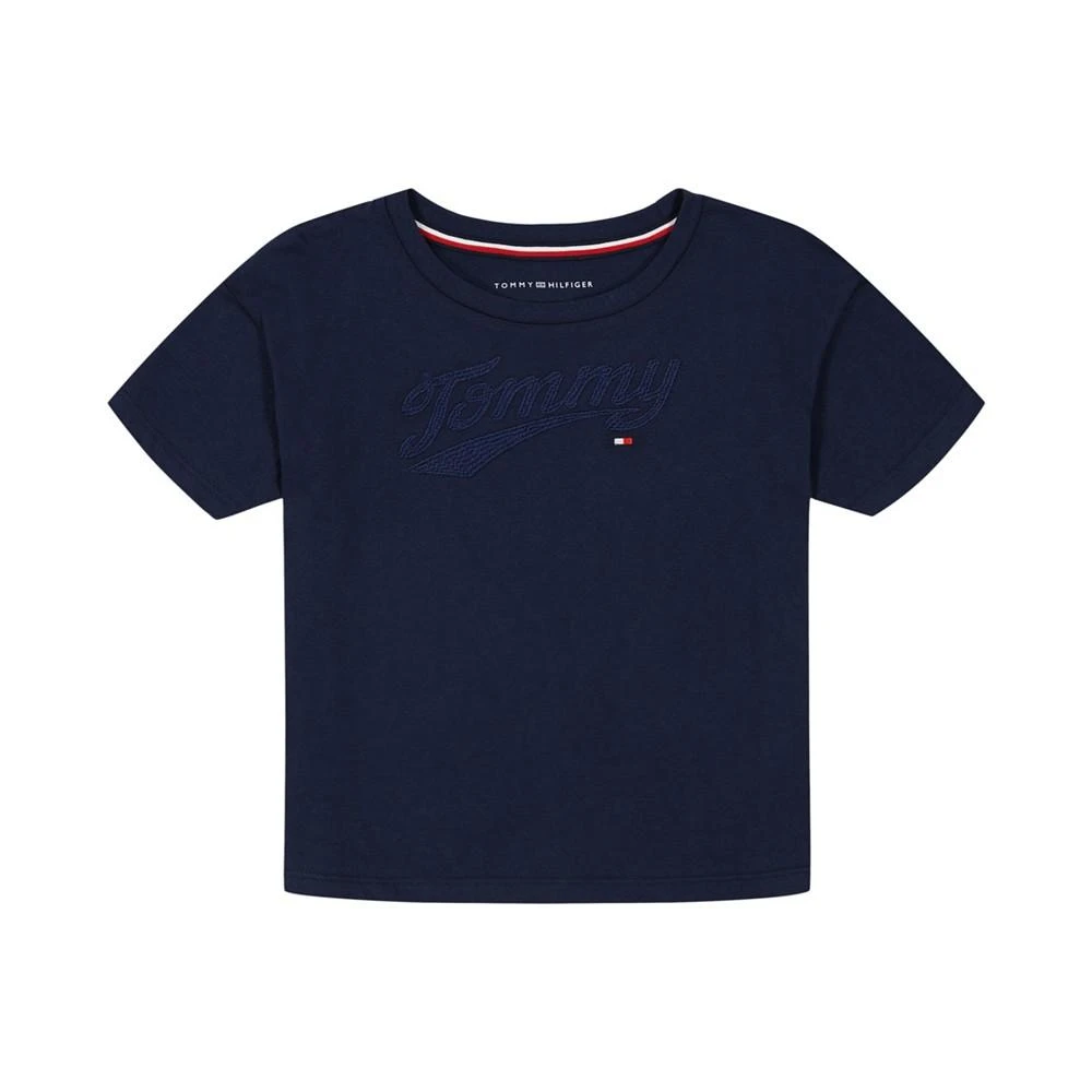 商品Tommy Hilfiger|Little Girls Embroidered Logo Boxy T-shirt,价格¥166,第1张图片