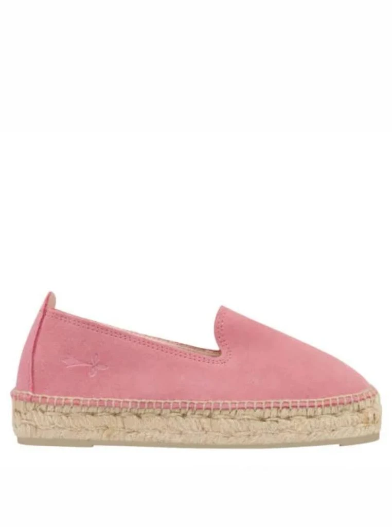商品Manebi|Manebi Manbì Womans Sarifos Espadriilles In Pink Suede With Braided Raffia Platform,价格¥1081,第1张图片