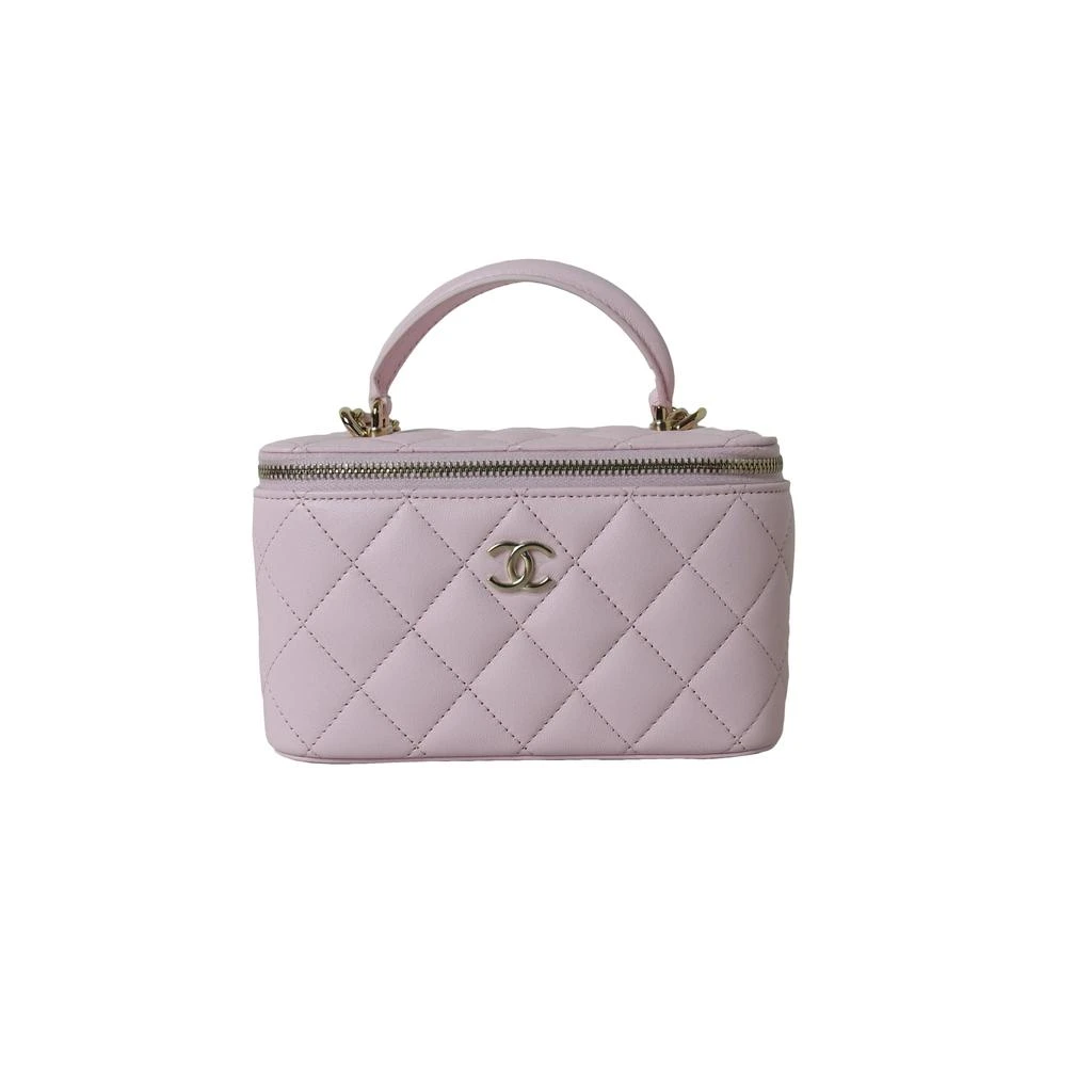 商品Chanel|Chanel Quilted Small Top Handle Vanity Case With Chain Pink Gold,价格¥32795,第1张图片
