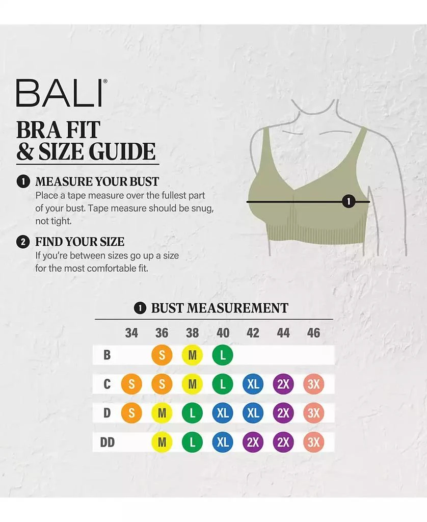 商品Bali|Comfort Revolution ComfortFlex Fit Seamless 2-ply Wireless Bra 3484,价格¥134,第4张图片详细描述