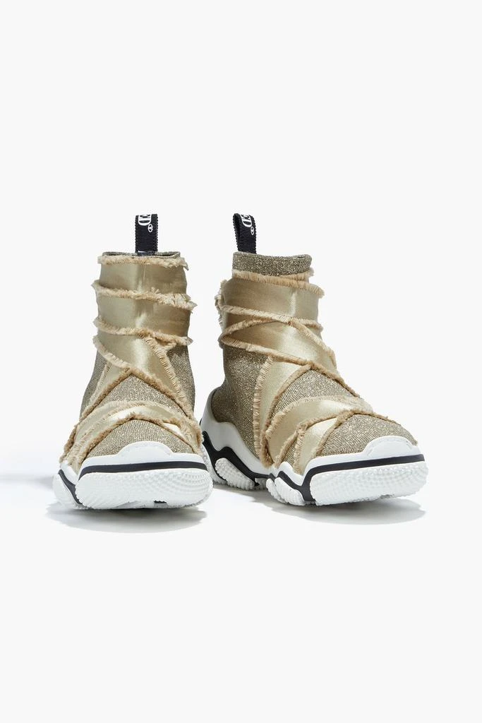 商品RED Valentino|Glam Run metallic stretch-knit high-top sneakers,价格¥1785,第2张图片详细描述