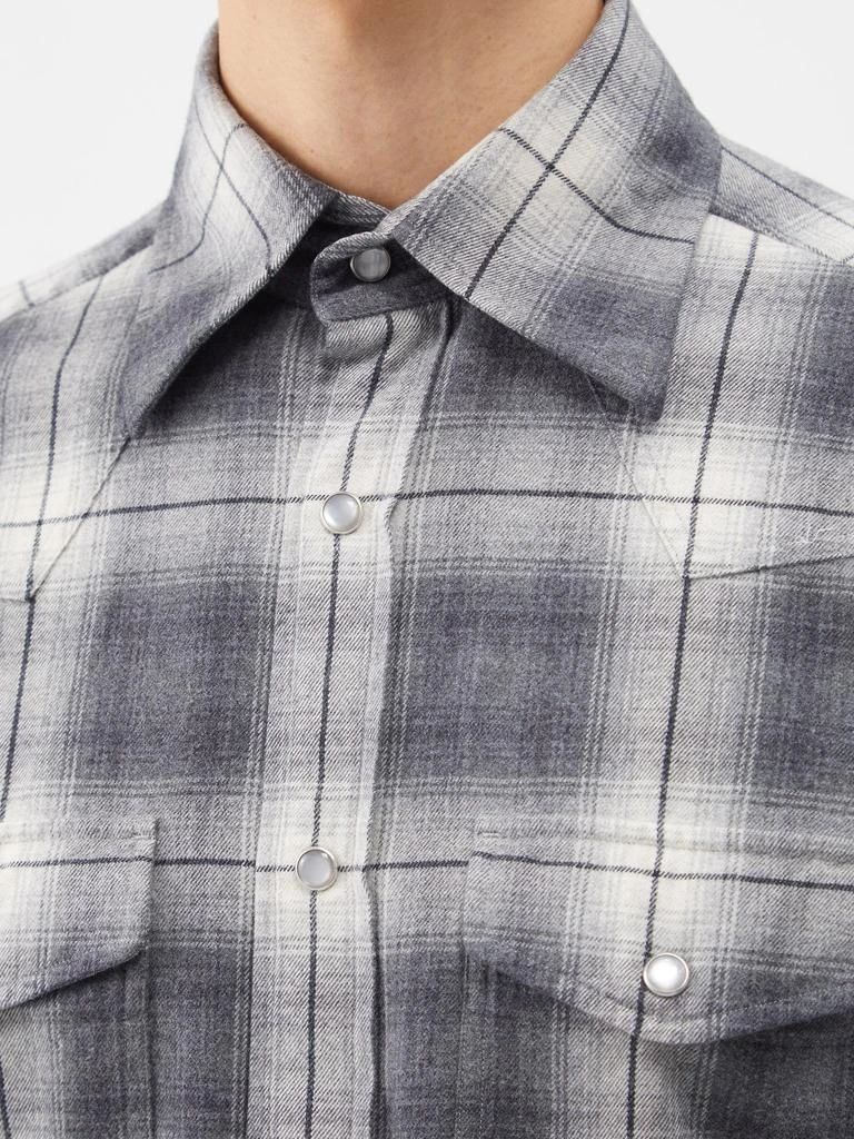 商品Tom Ford|Ombré-checked cotton flannel shirt,价格¥2460,第4张图片详细描述