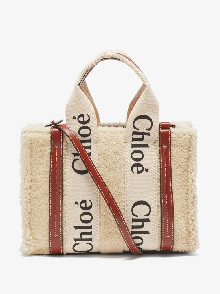 商品Chloé|Woody small shearling and leather cross-body bag,价格¥12785,第1张图片