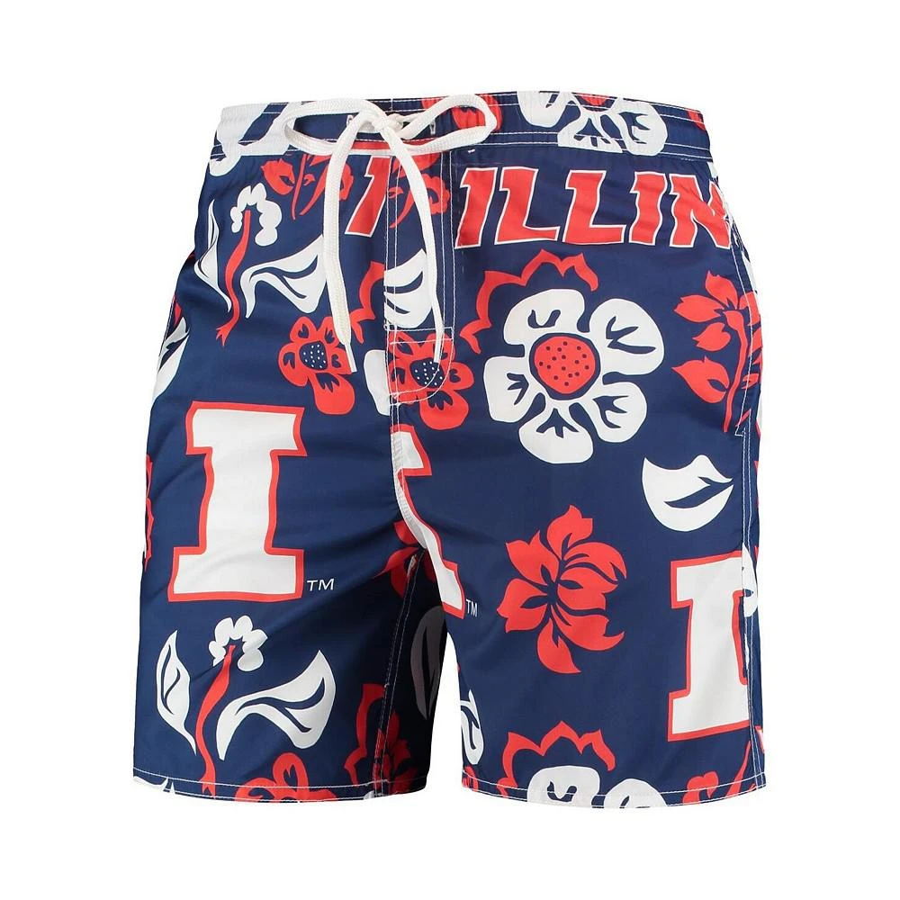 商品Wes & Willy|Men's Navy Illinois Fighting Illini Floral Volley Logo Swim Trunks,价格¥447,第2张图片详细描述