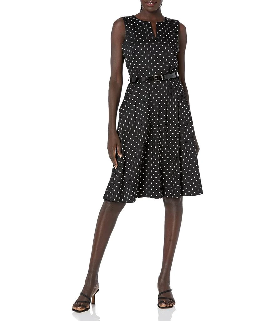 商品Karl Lagerfeld Paris|Women's Polka Dot Cotton Fit and Flare Dress,价格¥575,第1张图片