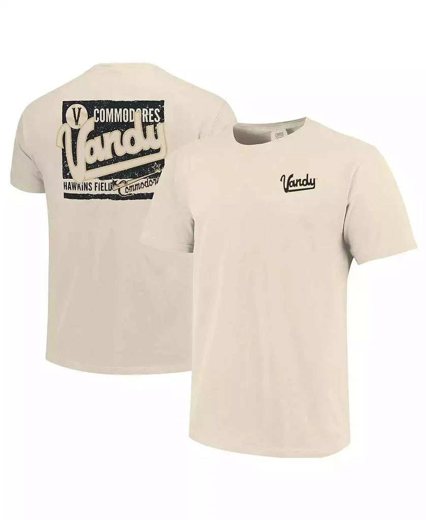 商品Image One|Men's Cream Distressed Vanderbilt Commodores Baseball Throwback Comfort Color T-Shirt,价格¥240,第1张图片