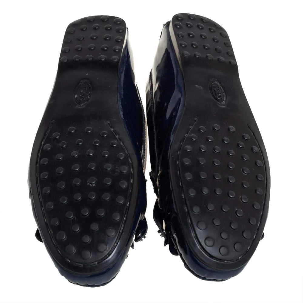 Tod's Blue Patent Leather Slip On Loafers Size 38.5  商品