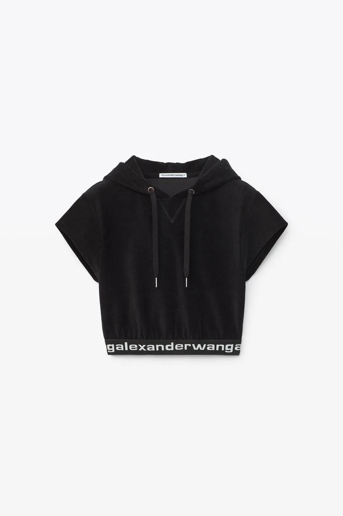 商品Alexander Wang|CAP SLEEVE HOODIE IN STRETCH CORDUROY,价格¥879,第3张图片详细描述