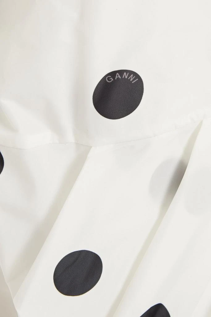 商品Ganni|Pleated polka-dot shell mini wrap dress,价格¥732,第4张图片详细描述