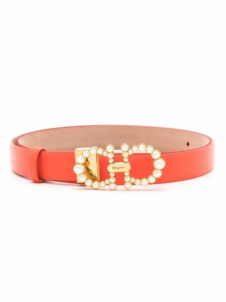 商品Salvatore Ferragamo|Salvatore ferragamo women's orange leather belt,价格¥3387,第1张图片