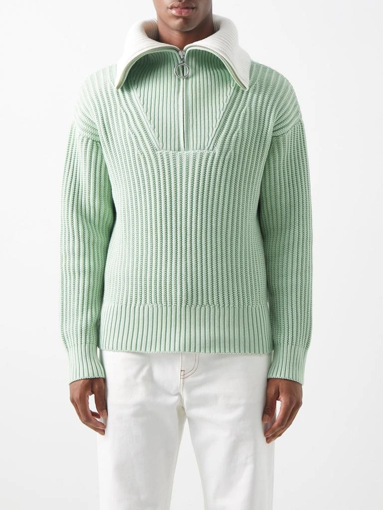 商品AMI|Half-zip organic cotton-blend sweater,价格¥2749,第1张图片