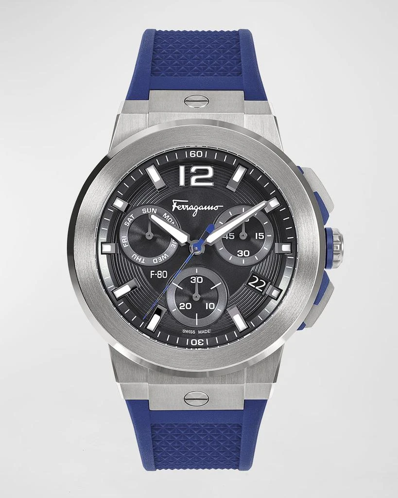 商品Salvatore Ferragamo|Men's F-80 Titanium Silicone Watch, 44mm,价格¥7399,第1张图片