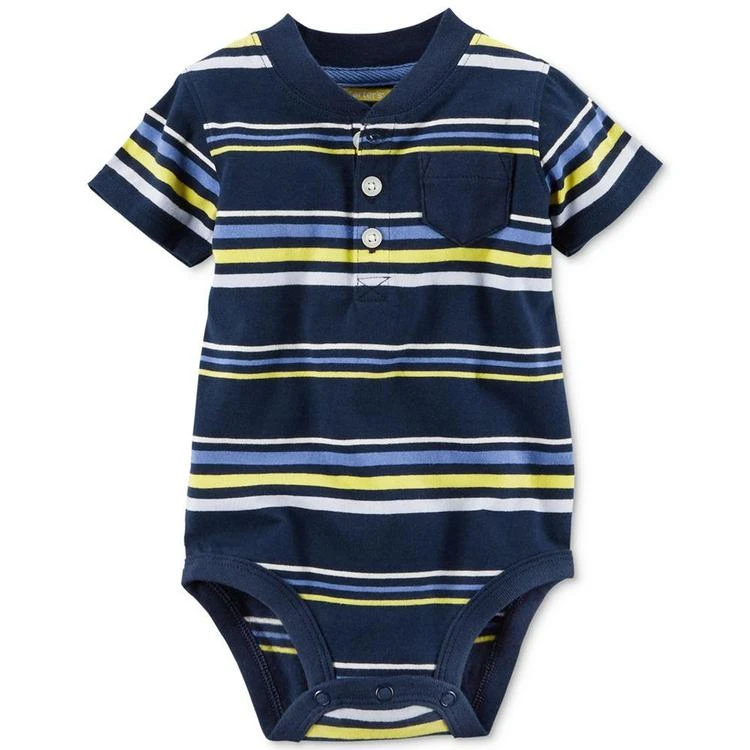 商品Carter's|Striped Henley Bodysuit, Baby Boys (0-24 months),价格¥30,第1张图片