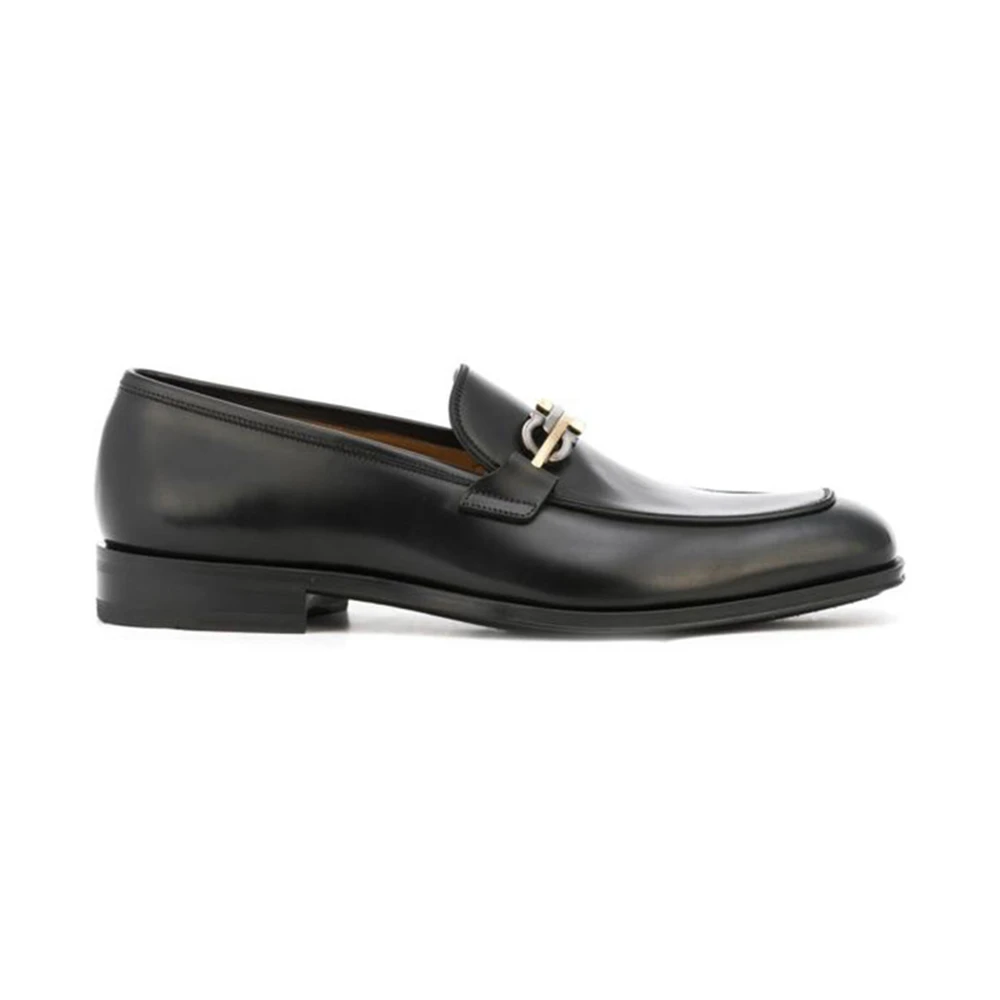 商品Salvatore Ferragamo|SALVATORE FERRAGAMO 黑色男士套脚正装鞋 02-0373-745223,价格¥5896,第1张图片