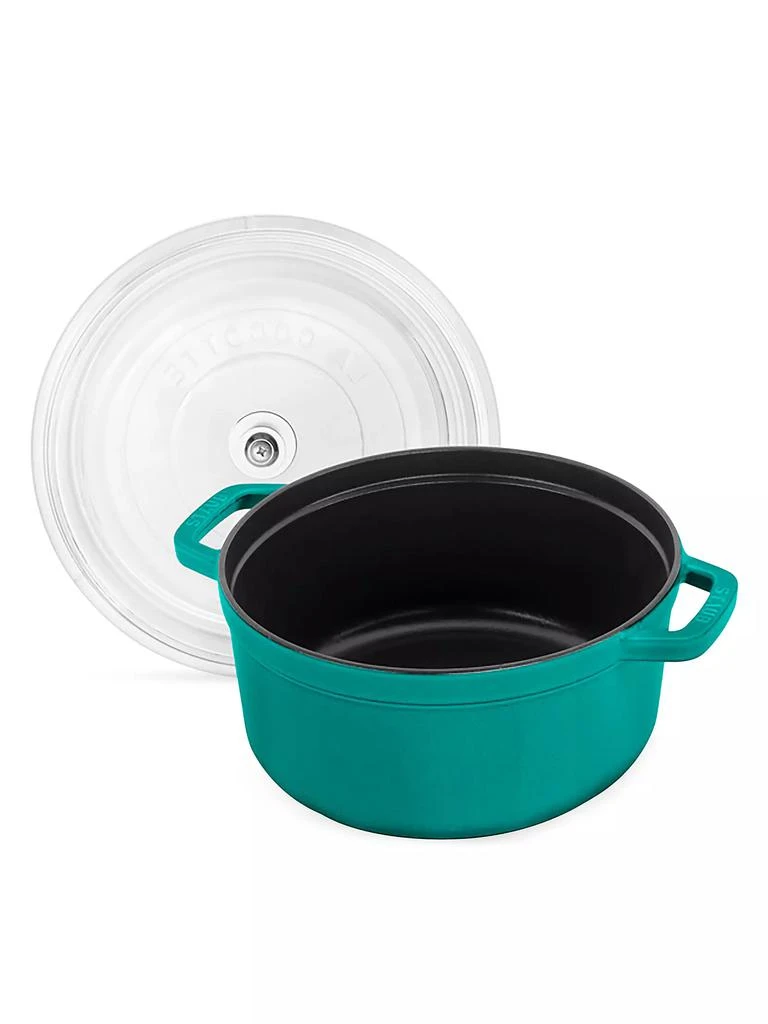商品Staub|4-Quart Cast Iron Round Cocotte with Glass Lid,价格¥2023,第2张图片详细描述
