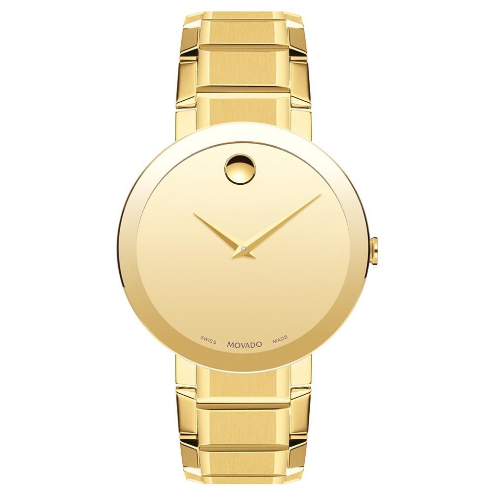 商品Movado|Men's Swiss Sapphire Gold-Tone PVD Stainless Steel Bracelet Watch 39mm,价格¥16416,第1张图片