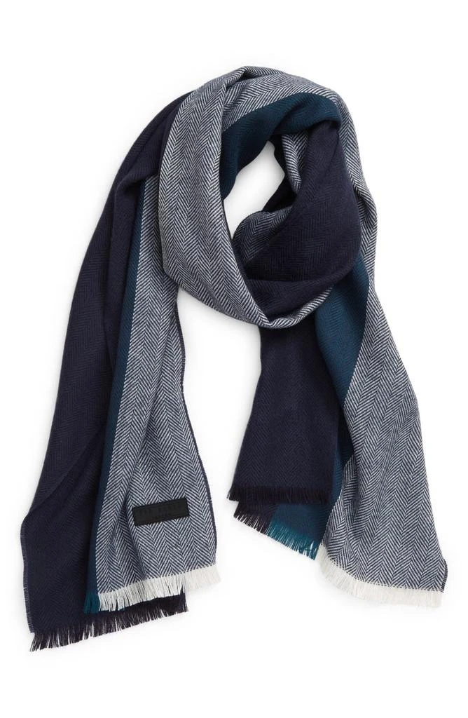 商品Ted Baker London|Absorb Stripe Herringbone Knit Scarf,价格¥260,第1张图片