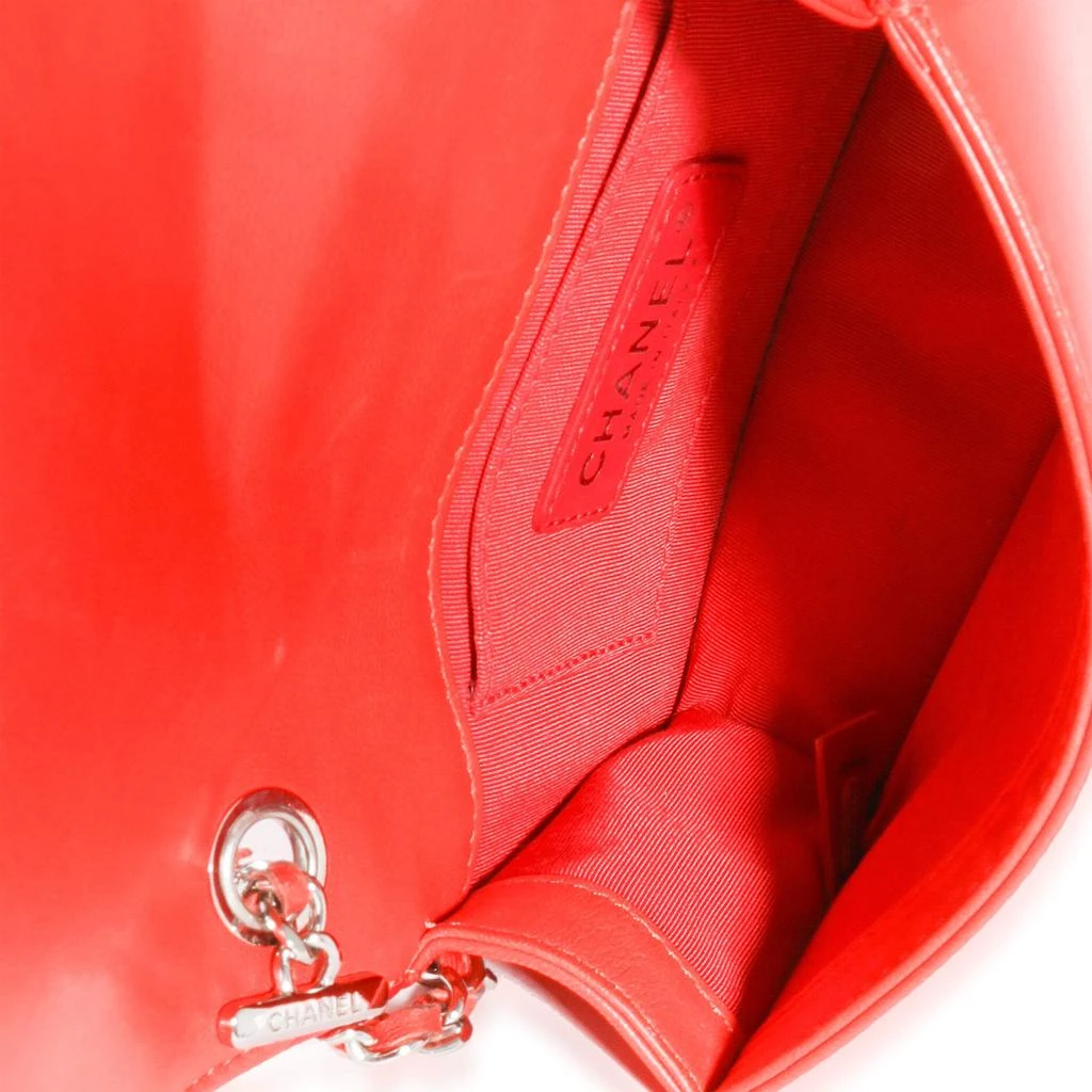商品[二手商品] Chanel|Chanel Red Quilted Patent Leather & Plexi Boy Brick Flap Shoulder Bag,价格¥22562,第5张图片详细描述