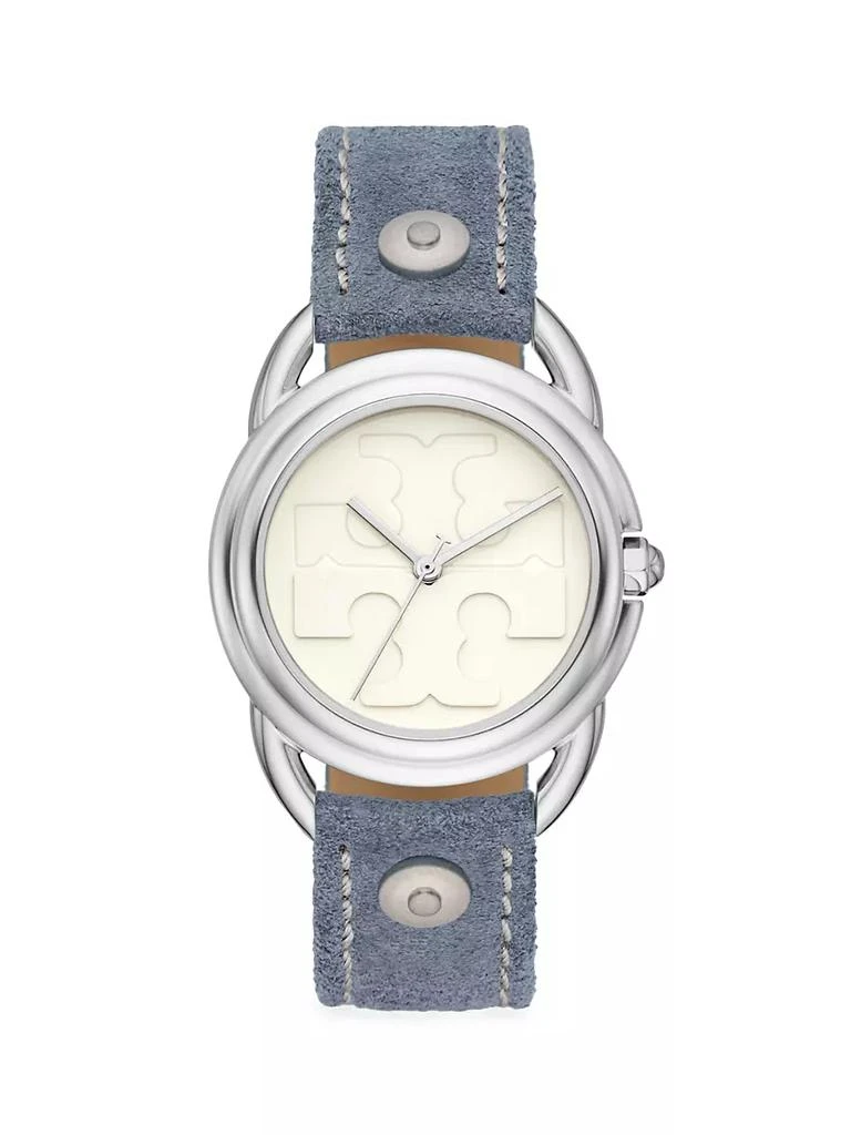 商品Tory Burch|The Miller Stainless Steel & Leather Strap Watch,价格¥1866,第1张图片